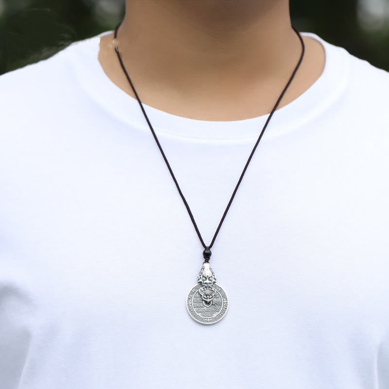 Buddha Stones Mountain Ghosts Spend Money Bagua Design Copper Pixiu Harmony Necklace Pendant - image 11