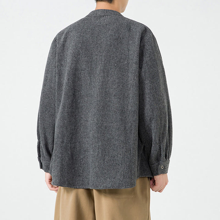 Buddha Stones Long Sleeve Frog-button Design Men's Cotton Jacket Shirt With Pockets - image 4