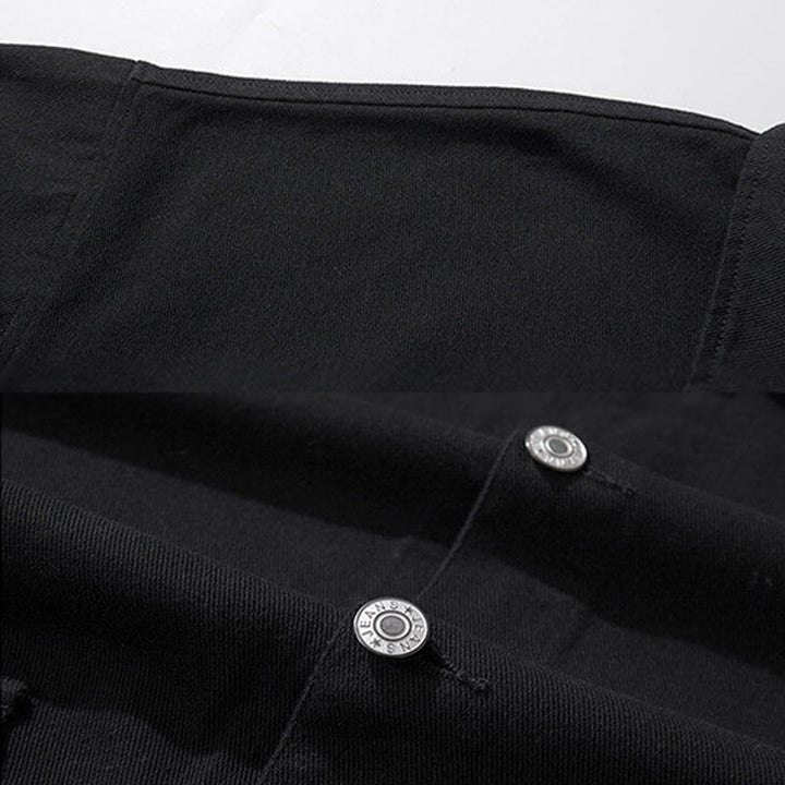 Buddha Stones Long Sleeve Button Stand Collar Design Men's Cotton Jacket Shirt With Pockets - image 5