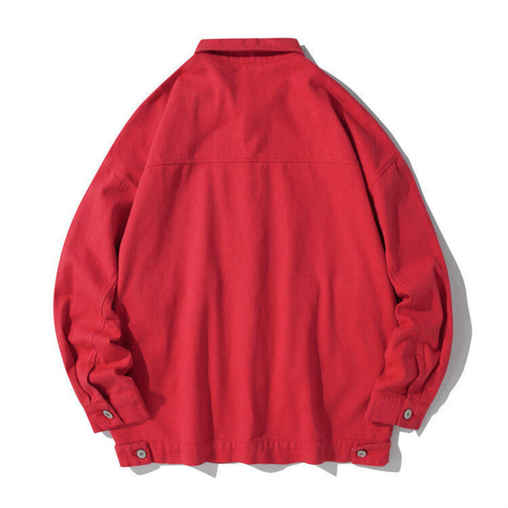 Buddha Stones Long Sleeve Button Stand Collar Design Men's Cotton Jacket Shirt With Pockets - image 11