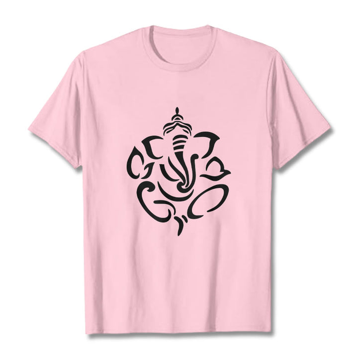 Buddha Stones Ganesh Elephant Sketch Illustration Tee T-shirt - LightPink - 2XL - image 13