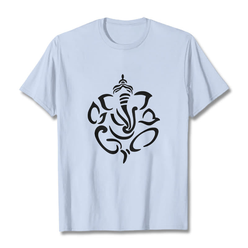 Buddha Stones Ganesh Elephant Sketch Illustration Tee T-shirt - LightCyan - 2XL - image 19