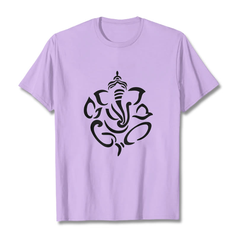Buddha Stones Ganesh Elephant Sketch Illustration Tee T-shirt - Plum - 2XL - image 17