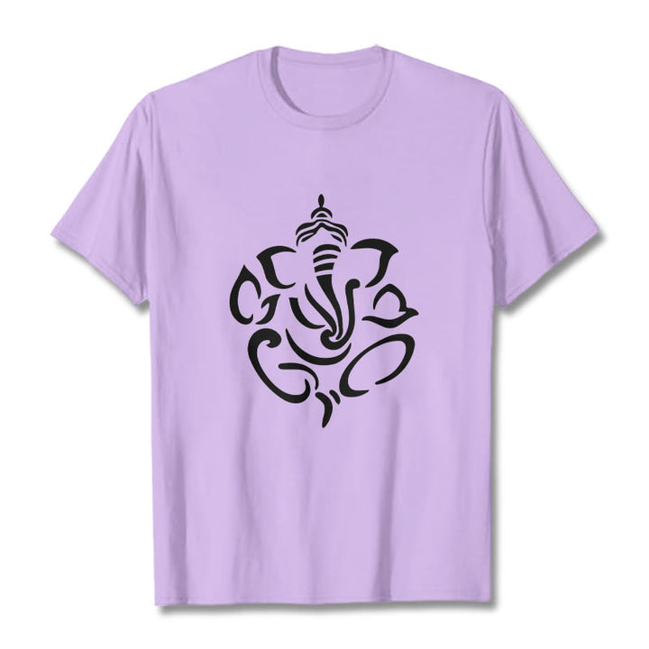 Buddha Stones Ganesh Elephant Sketch Illustration Tee T-shirt - Plum - 2XL - image 17