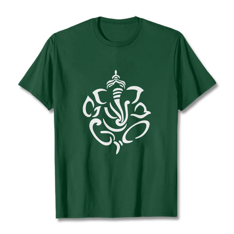 Buddha Stones Ganesh Elephant Sketch Illustration Tee T-shirt - ForestGreen - 2XL - image 11