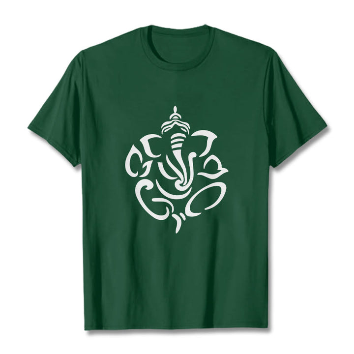 Buddha Stones Ganesh Elephant Sketch Illustration Tee T-shirt - ForestGreen - 2XL - image 11
