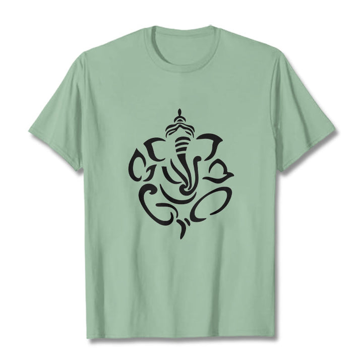 Buddha Stones Ganesh Elephant Sketch Illustration Tee T-shirt - PaleGreen - 2XL - image 15