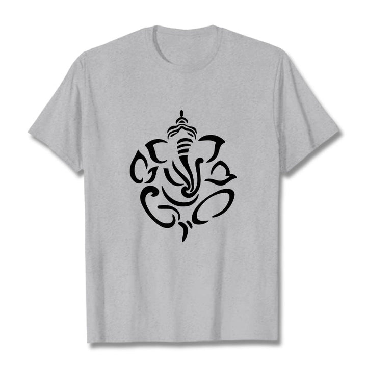 Buddha Stones Ganesh Elephant Sketch Illustration Tee T-shirt - LightGrey - 2XL - image 20