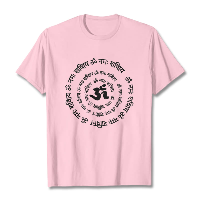 Buddha Stones OM Symbol Sanskrit Mantras Design Cotton Tee T-shirt - LightPink - 2XL - image 16