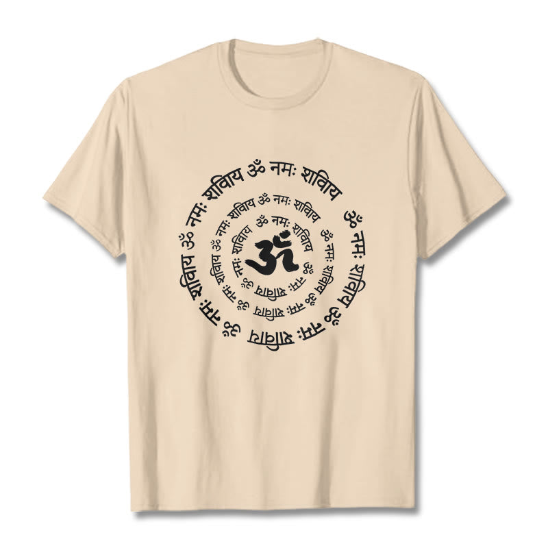 Buddha Stones OM Symbol Sanskrit Mantras Design Cotton Tee T-shirt - Bisque - 2XL - image 12
