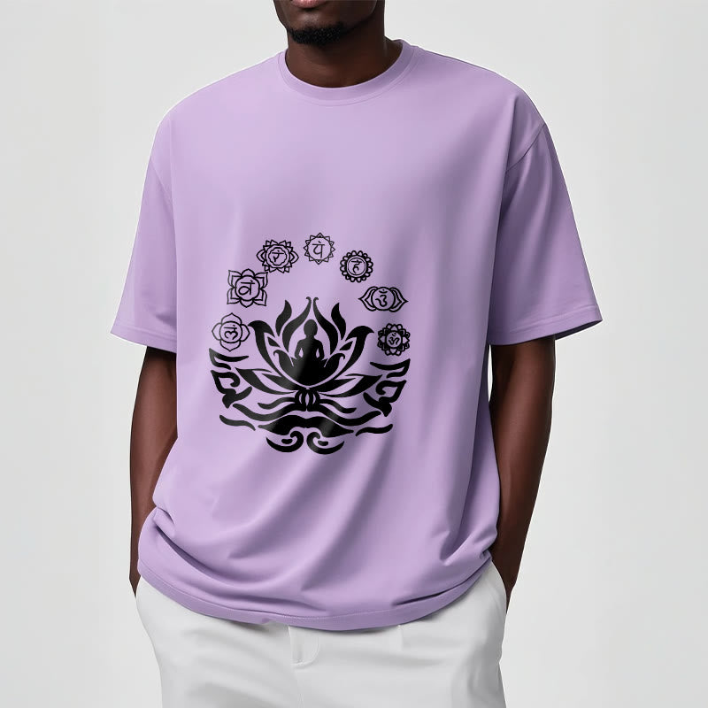 Buddha Stones OM Symbol Sanskrit Mantras Buddha Lotus Flower Design Tee T-shirt - image 15