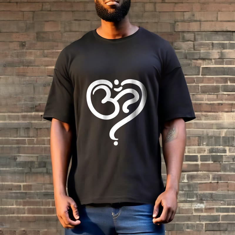 Buddha Stones Love Heart OM Symbol Design Tee T-shirt - image 3