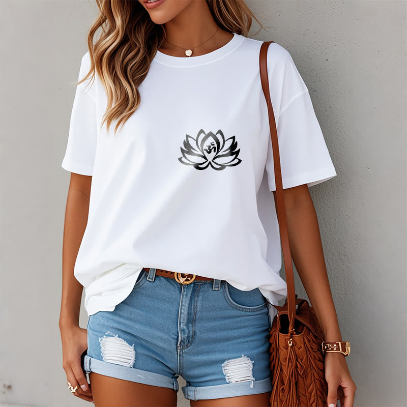 Buddha Stones Lotus Flower OM Symbol Design Tee T-shirt - image 10