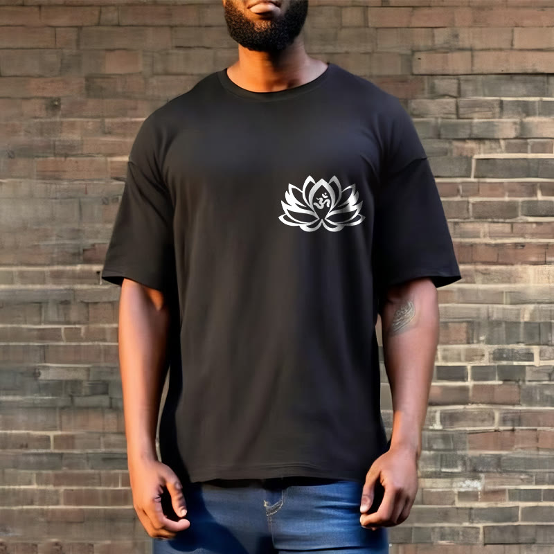 Buddha Stones Lotus Flower OM Symbol Design Tee T-shirt - image 3