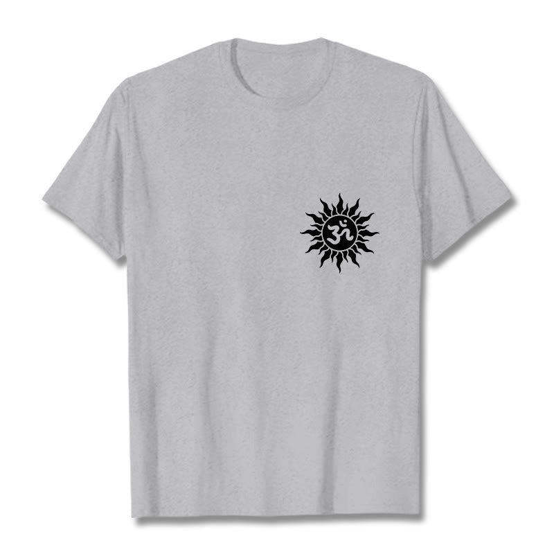 Buddha Stones Sun OM Symbol Design Tee T-shirt - LightGrey - 2XL - image 20