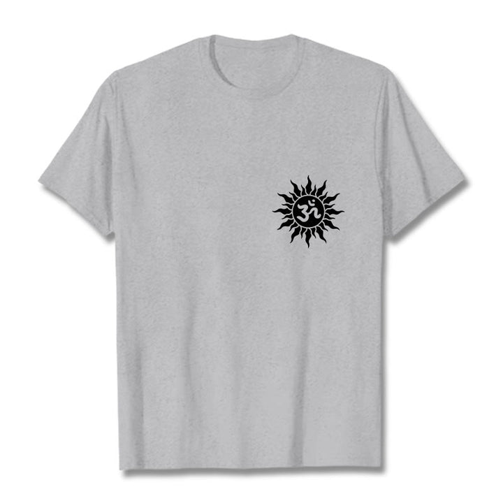 Buddha Stones Sun OM Symbol Design Tee T-shirt - LightGrey - 2XL - image 20