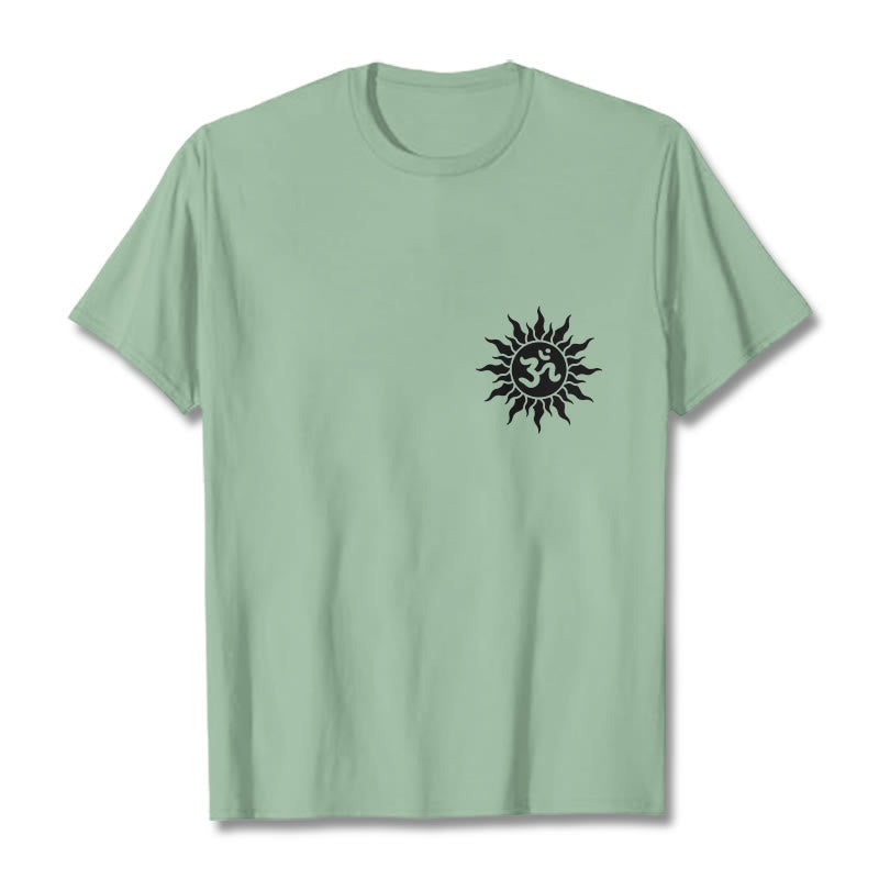 Buddha Stones Sun OM Symbol Design Tee T-shirt - PaleGreen - 2XL - image 18