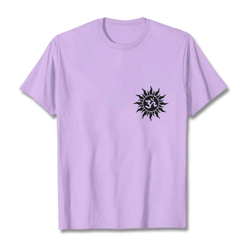 Buddha Stones Sun OM Symbol Design Tee T-shirt - Plum - 2XL - image 14