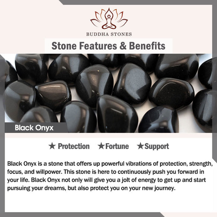 Buddha Stones Black Cat Natural Black Onyx Ceramic Kitten Fortune Bracelet - image 8