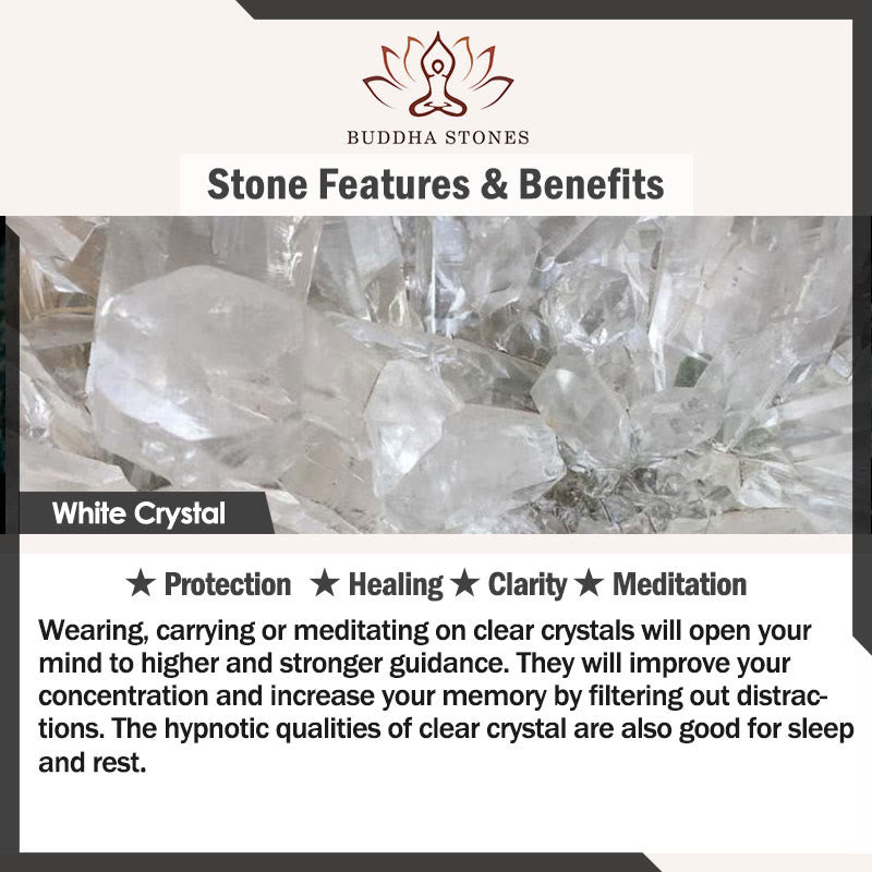 Buddha Stones Japanese Bobtail Cat Natural White Crystal Smoky Quartz Protection Bracelet - image 8