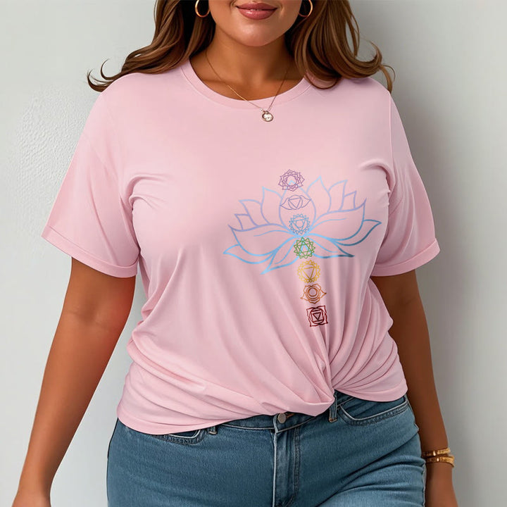 Buddha Stones Pastel Hues Lotus Flower Chakra Symbols Meditation Cotton Tee T-shirt - image 14