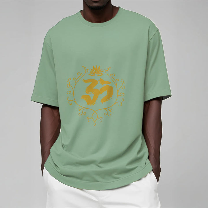 Buddha Stones Om Lotus Flower Vine Pattern Meditation Cotton Tee T-shirt - image 16
