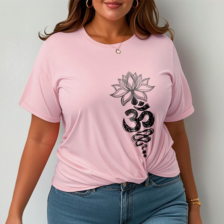 Buddha Stones Om Sanskrit Lotus Flower Pattern Meditation Cotton Tee T-shirt - image 14