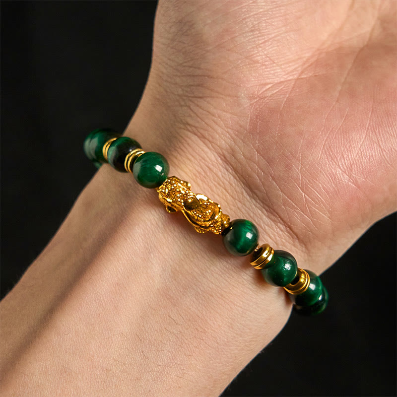 Buddha Stones Various Color Tiger Eye Beads Spacer Beads Pixiu Wealth Courage Bracelet - image 9