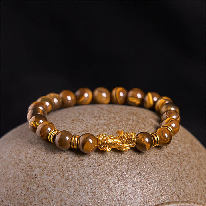 Buddha Stones Various Color Tiger Eye Beads Spacer Beads Pixiu Wealth Courage Bracelet - image 17