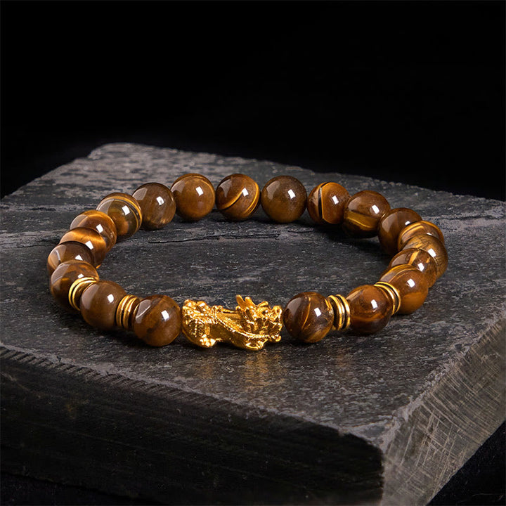 Buddha Stones Various Color Tiger Eye Beads Spacer Beads Pixiu Wealth Courage Bracelet - image 15