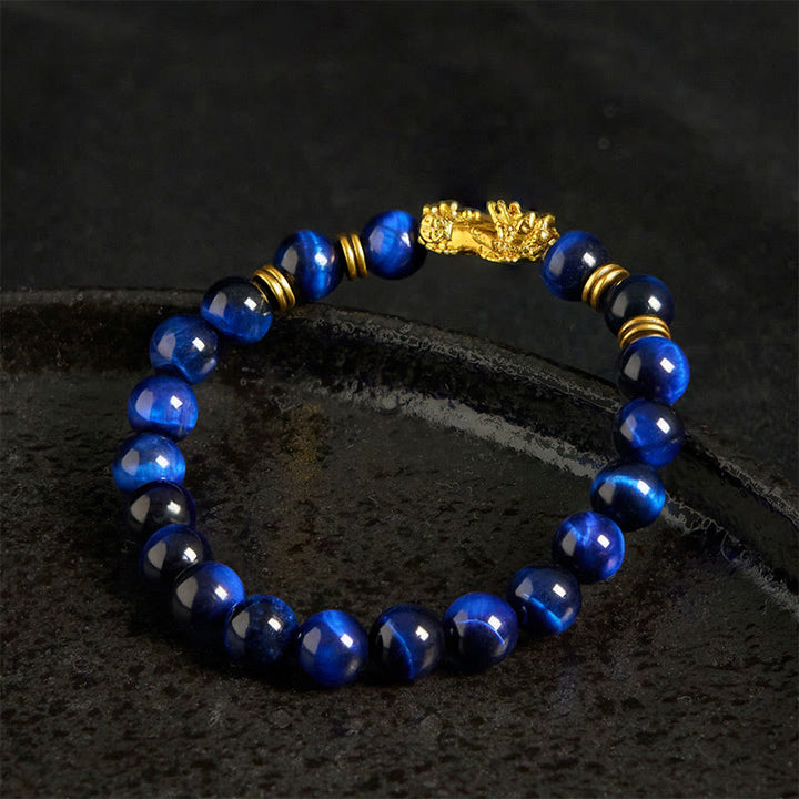 Buddha Stones Various Color Tiger Eye Beads Spacer Beads Pixiu Wealth Courage Bracelet - image 12