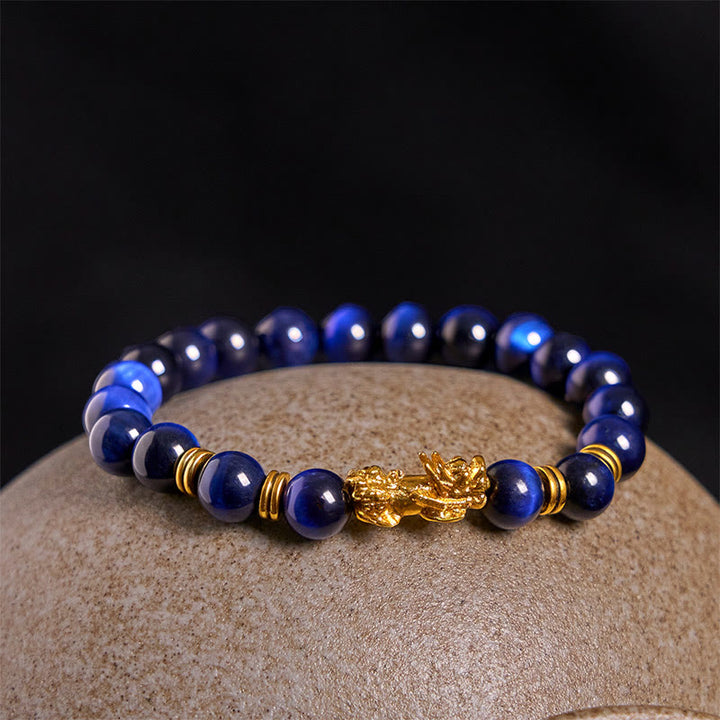 Buddha Stones Various Color Tiger Eye Beads Spacer Beads Pixiu Wealth Courage Bracelet - image 2
