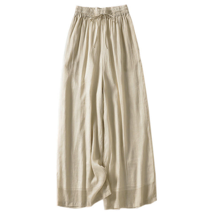 Buddha Stones Solid Color Lace-up Women's Wide Leg Pants - image 2