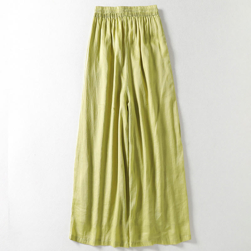 Buddha Stones Solid Color Lace-up Women's Wide Leg Pants - image 12