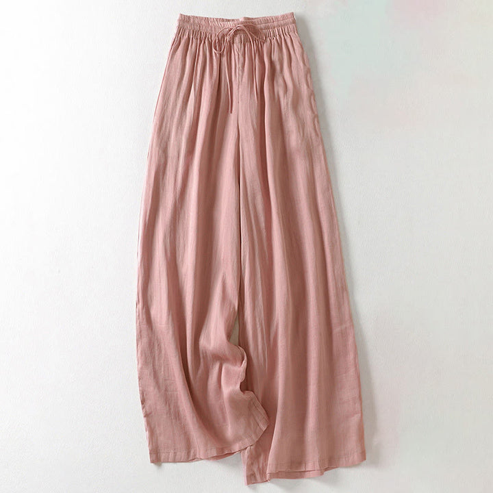 Buddha Stones Solid Color Lace-up Women's Wide Leg Pants - Pink - US8-10，UK/AU12-14，EU40-42 (2XL) - image 23
