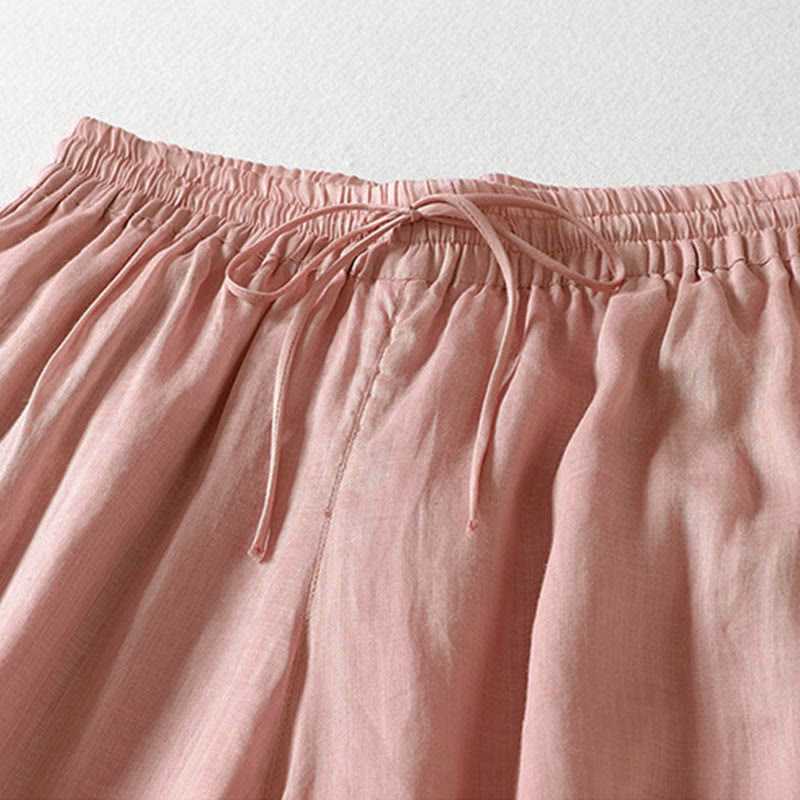 Buddha Stones Solid Color Lace-up Women's Wide Leg Pants - image 26