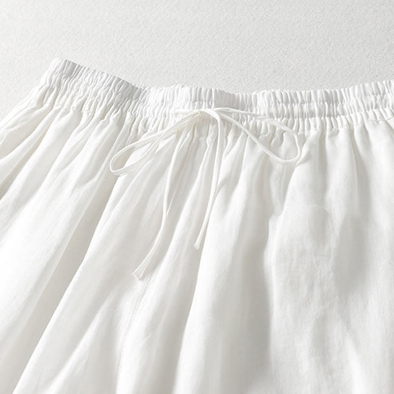 Buddha Stones Solid Color Lace-up Women's Wide Leg Pants - image 9