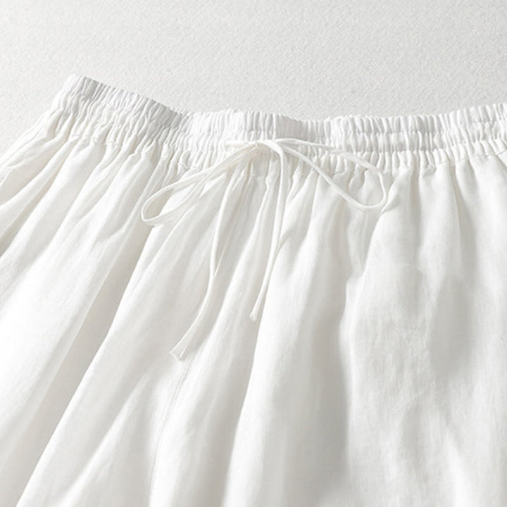 Buddha Stones Solid Color Lace-up Women's Wide Leg Pants - image 9