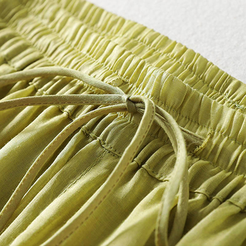 Buddha Stones Solid Color Lace-up Women's Wide Leg Pants - image 16