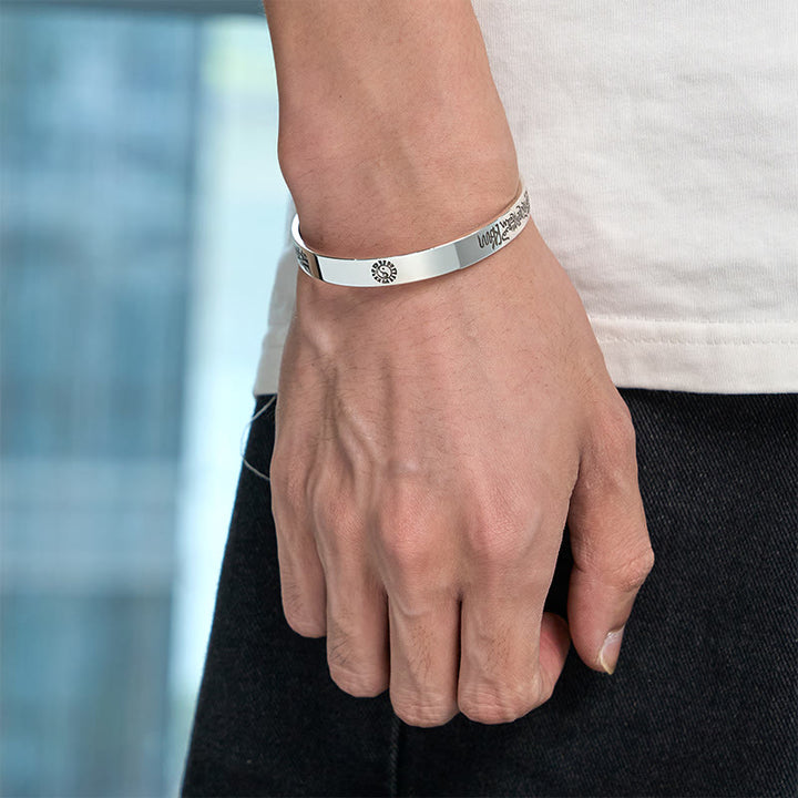 Buddha Stones Bagua mantra Symbol Copper Plated Silver Wealth Bracelet Bangle - image 9