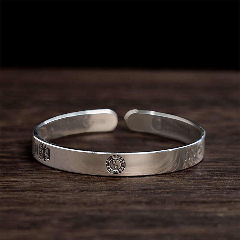Buddha Stones Bagua mantra Symbol Copper Plated Silver Wealth Bracelet Bangle - Copper(Wrist Circumference: 16-22cm) - image 1