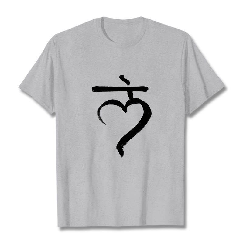 Buddha Stones Casual Lam Mantra Sanskrit Cotton Tee T-shirt - LightGrey - 2XL - image 20