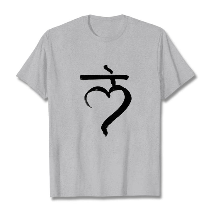 Buddha Stones Casual Lam Mantra Sanskrit Cotton Tee T-shirt - LightGrey - 2XL - image 20