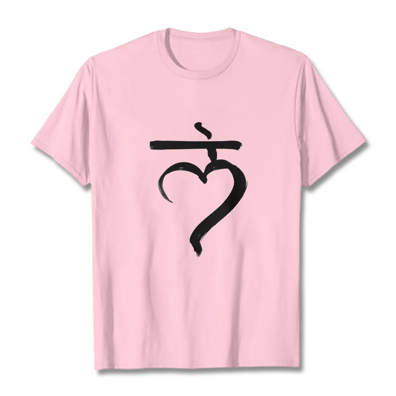 Buddha Stones Casual Lam Mantra Sanskrit Cotton Tee T-shirt - LightPink - 2XL - image 13