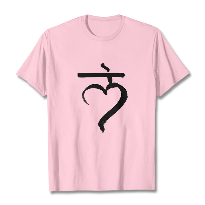 Buddha Stones Casual Lam Mantra Sanskrit Cotton Tee T-shirt - LightPink - 2XL - image 13