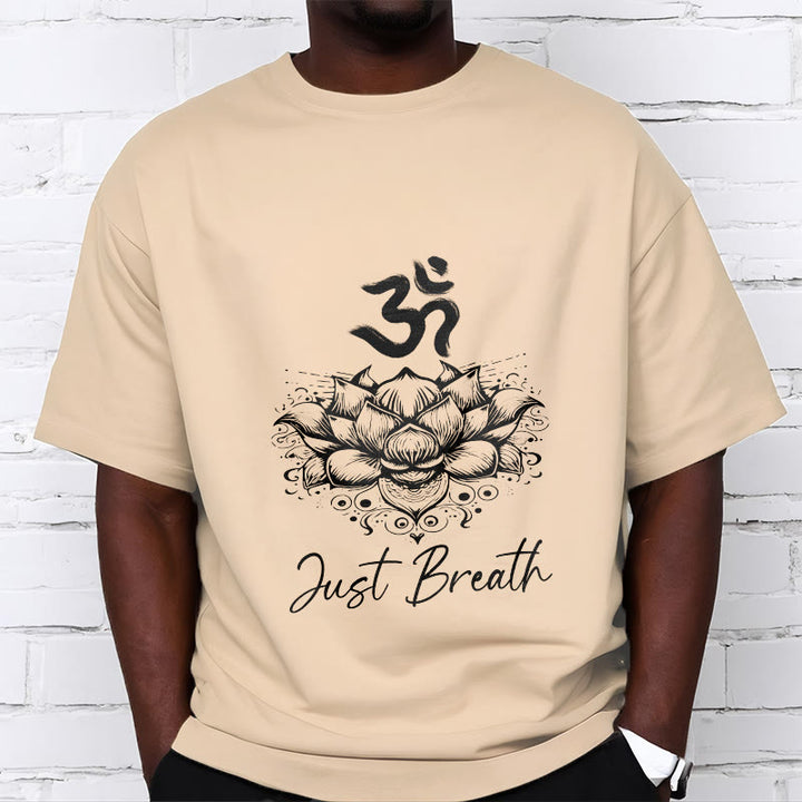 Buddha Stones Casual Om Symbol Lotus Flower Pattern Cotton Tee T-shirt - image 12