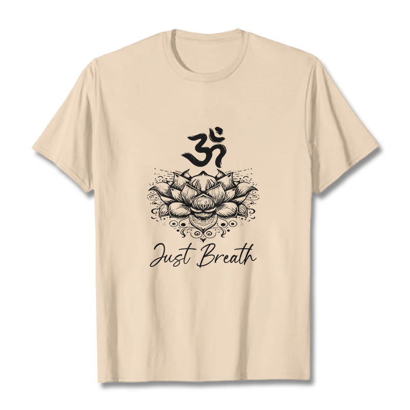 Buddha Stones Casual Om Symbol Lotus Flower Pattern Cotton Tee T-shirt - Bisque - 2XL - image 11