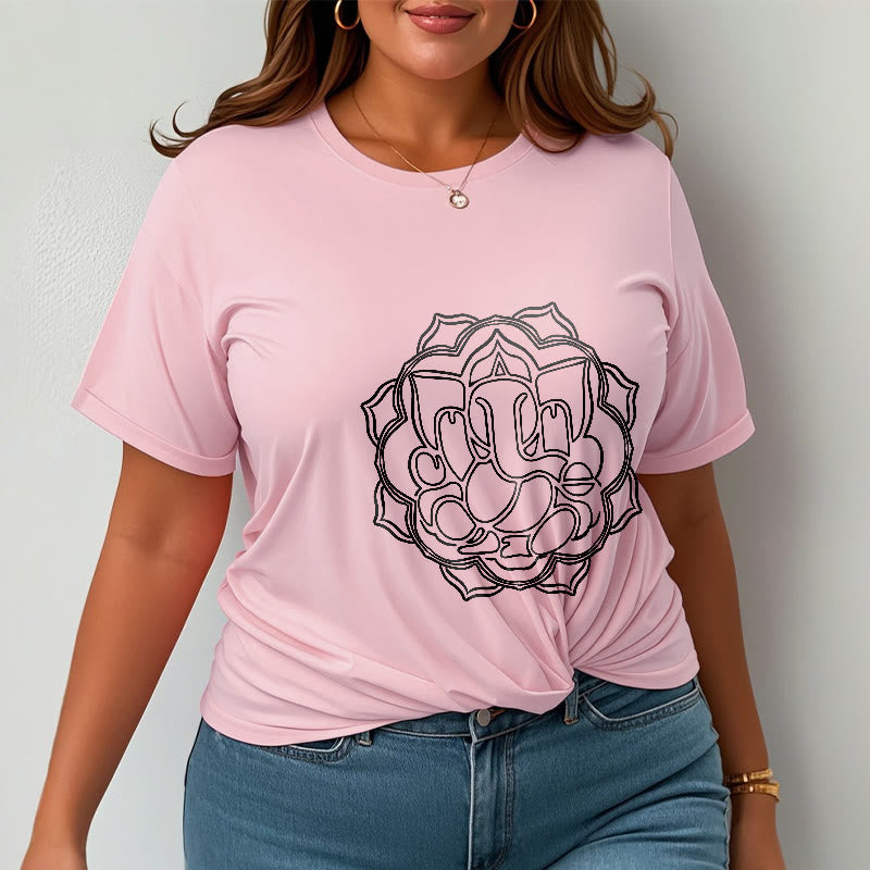 Buddha Stones Casual Mandala Design Ganesha Pattern Cotton Tee T-shirt - image 14