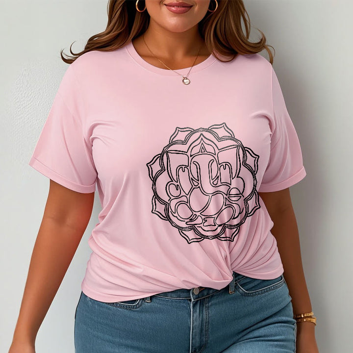 Buddha Stones Casual Mandala Design Ganesha Pattern Cotton Tee T-shirt - image 14