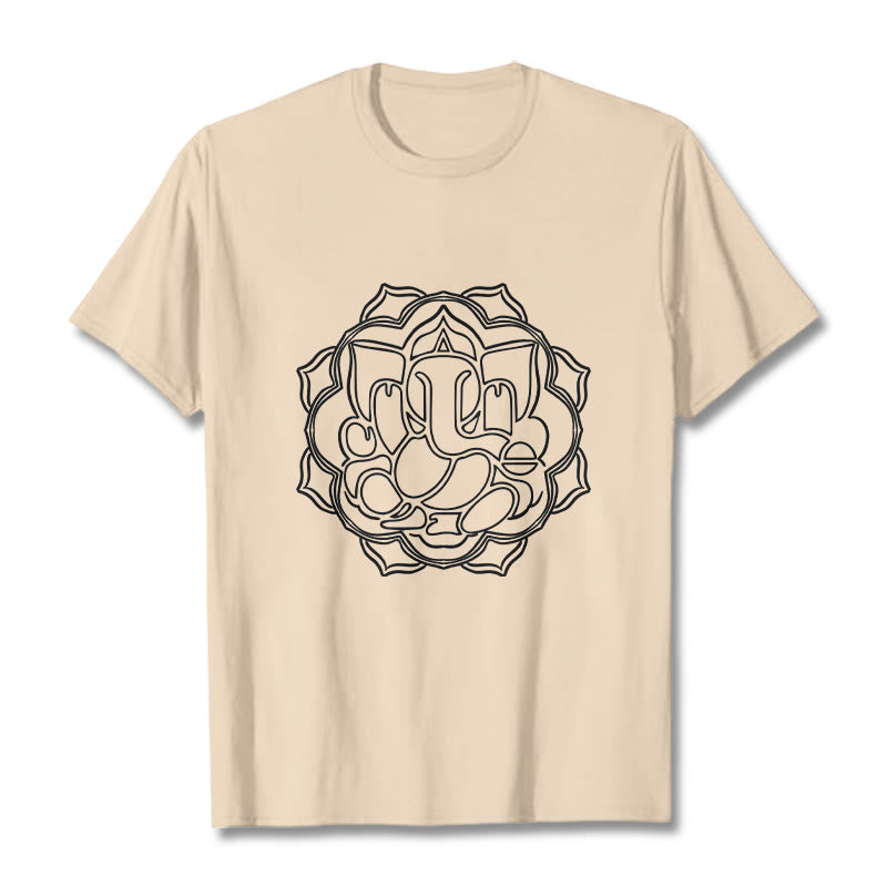 Buddha Stones Casual Mandala Design Ganesha Pattern Cotton Tee T-shirt - Bisque - 2XL - image 11